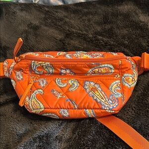 Orange Paisley Quilted Women's Bag. GENTLY USED